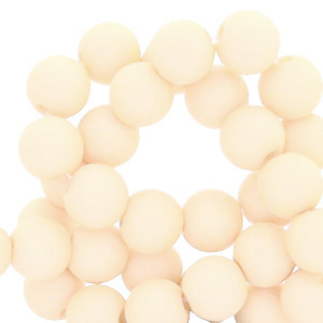 Acryl kralen 8MM matt Papyrus White – DIY kralen voor kinderkettingen & armbandjes