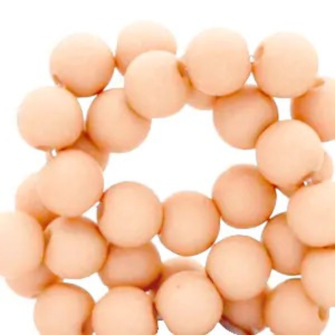 Acryl kralen 8MM matt Peach Blush – DIY kralen voor kinderkettingen & armbandjes