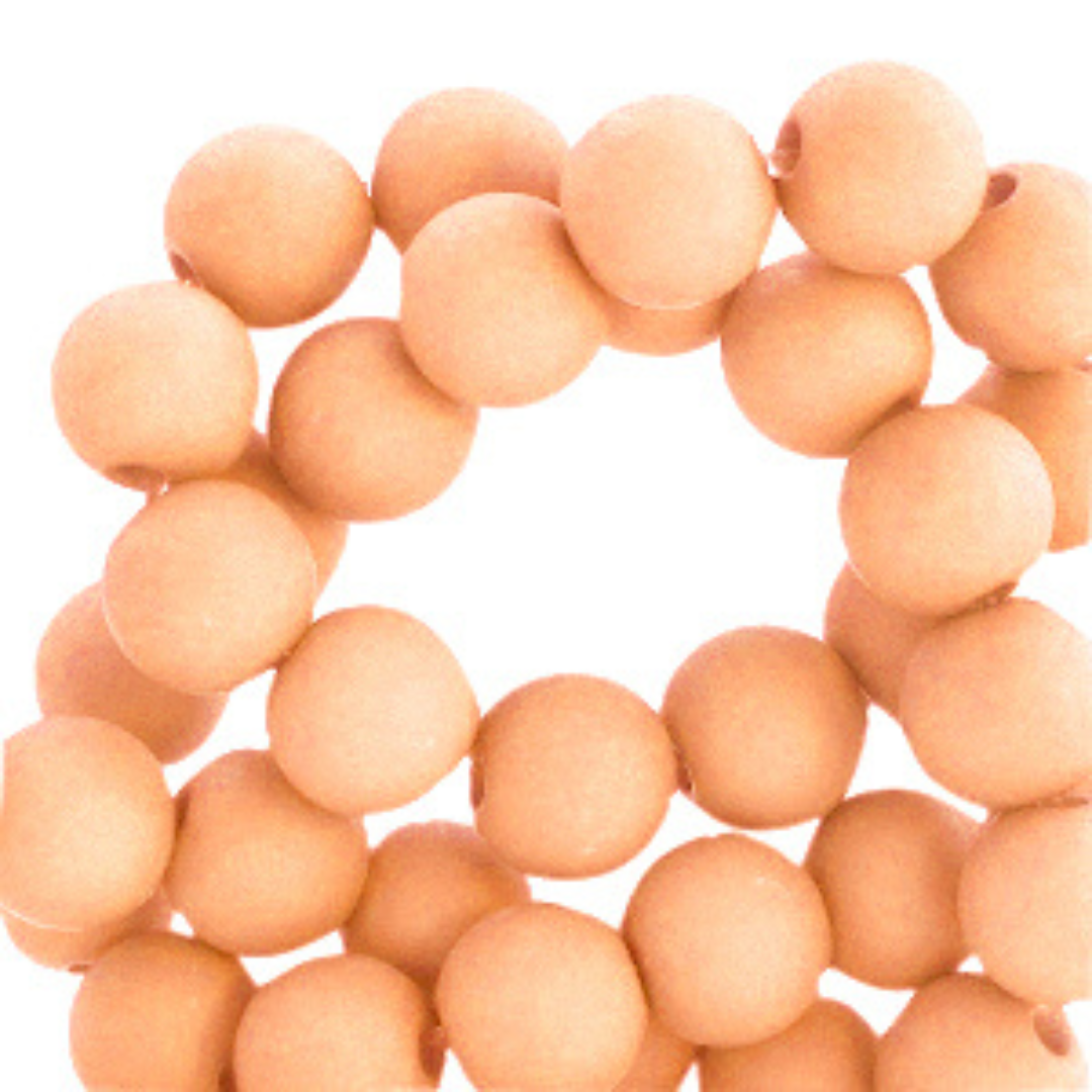 Acryl kralen 8MM matt Summer Peach Orange – DIY kralen voor kinderkettingen & armbandjes