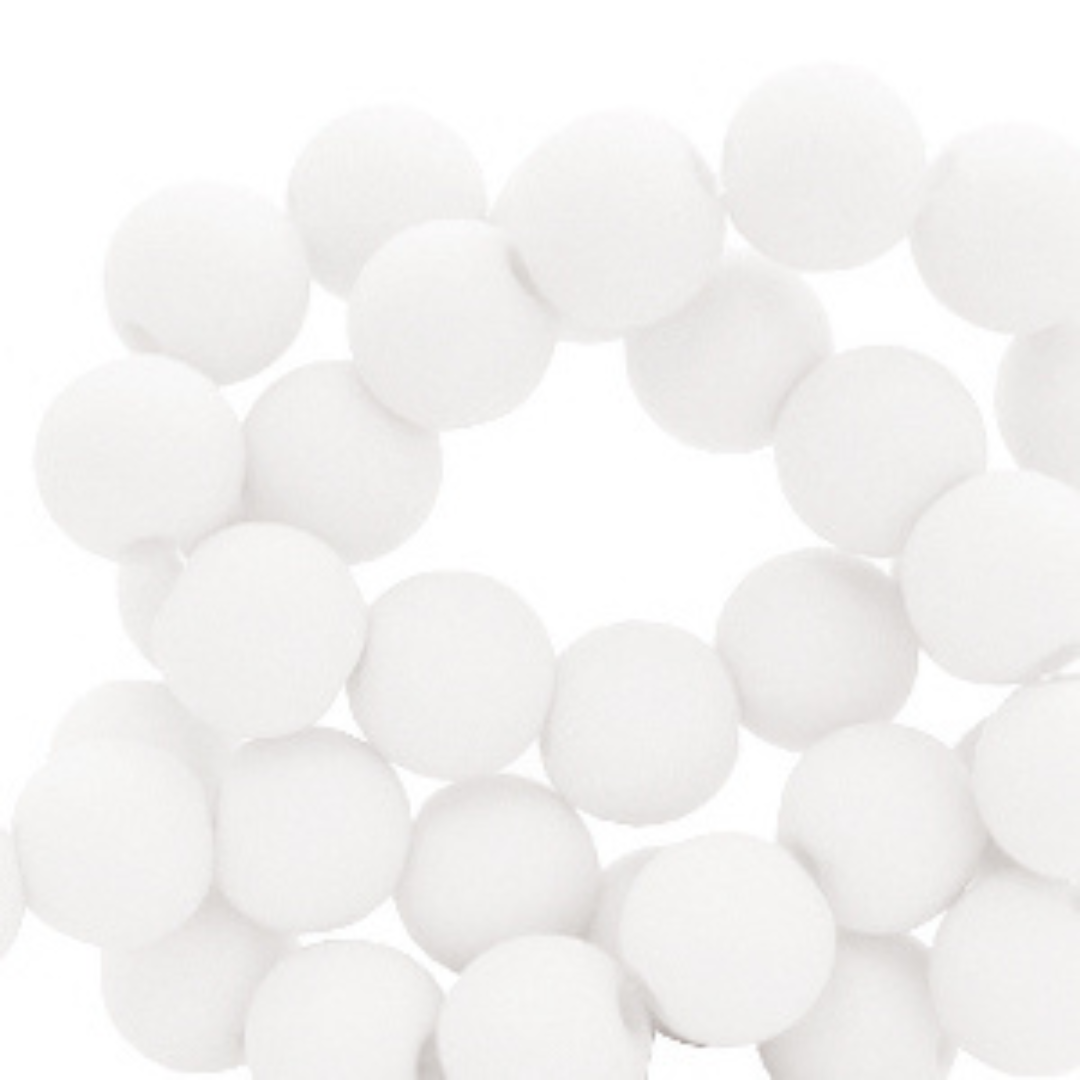 Acryl kralen 8MM matt White – DIY kralen voor kinderkettingen & armbandjes