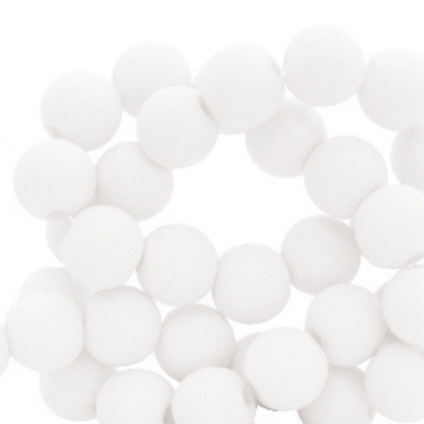 Acryl kralen 8MM matt White – DIY kralen voor kinderkettingen & armbandjes