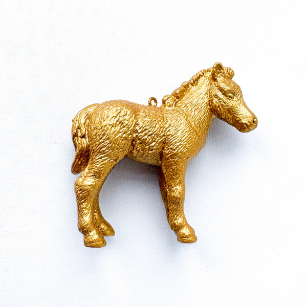 Paard bedel goud - Dierenbedel voor kinderketting