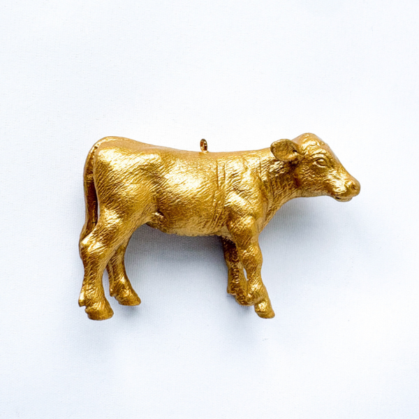 Koe bedel goud - Dierenbedel voor kinderketting