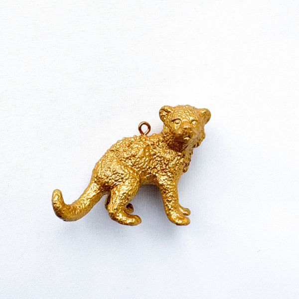 Luipaard bedel goud - Dierenbedel voor kinderketting