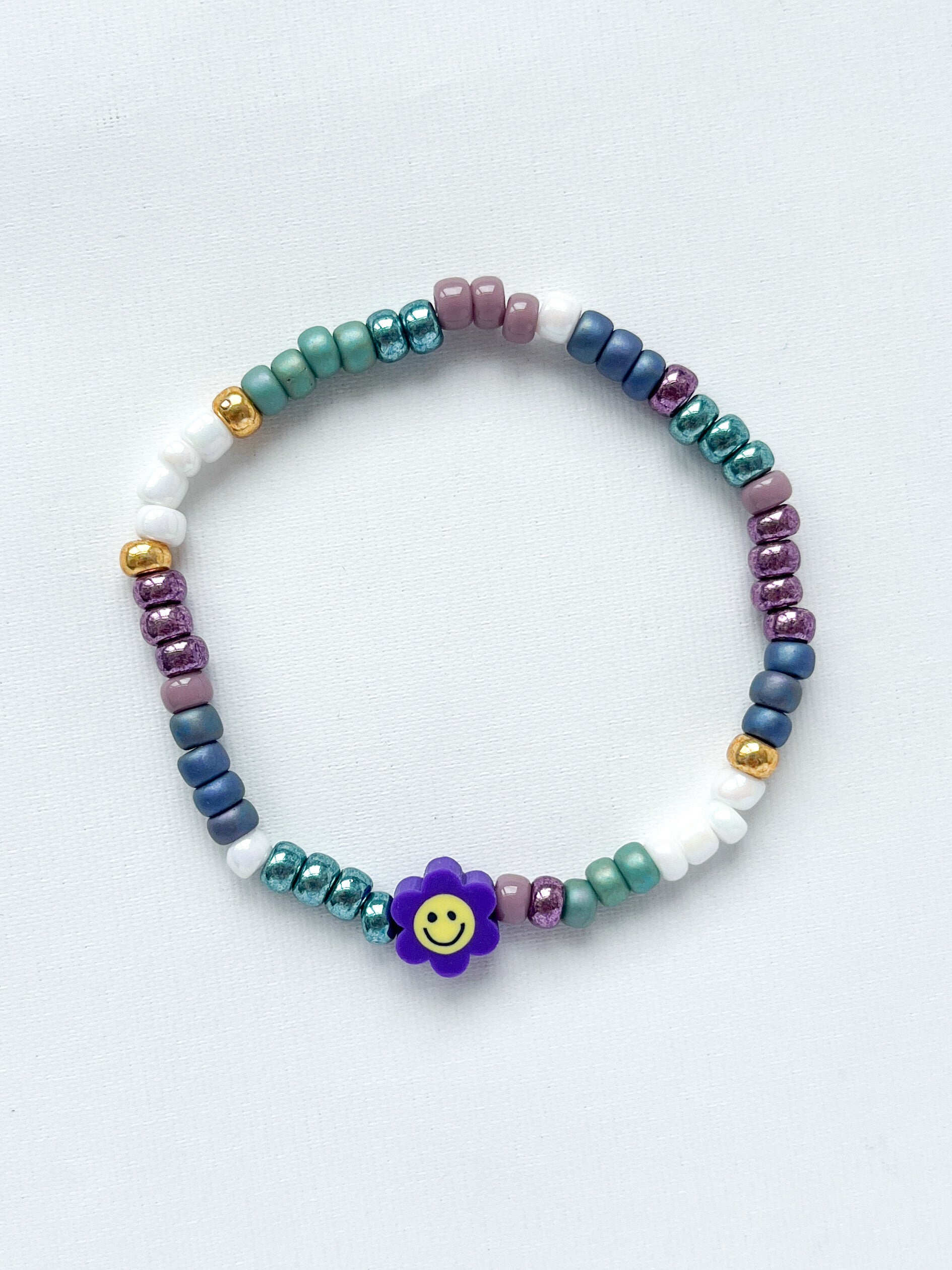 Enkelbandje Kind 'Magic' - blauw turquoise paars wit goud