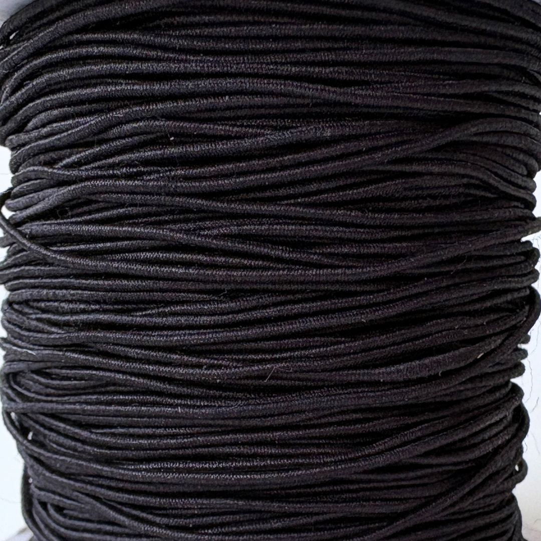Gekleurd elastisch draad Zwart - 0,8mm