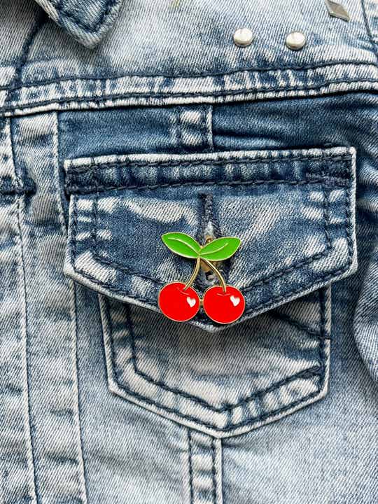 Pin Broche Kersen - rood, groen