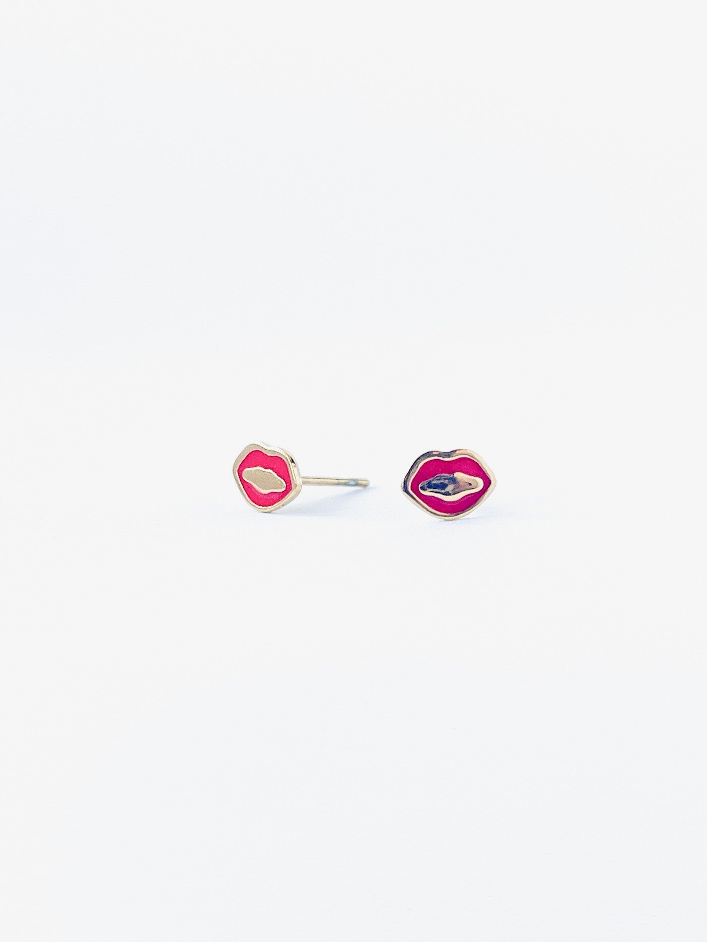 Kinder oorbellen Red Lips – Stainless steel oorbelknopjes met rode lipjes