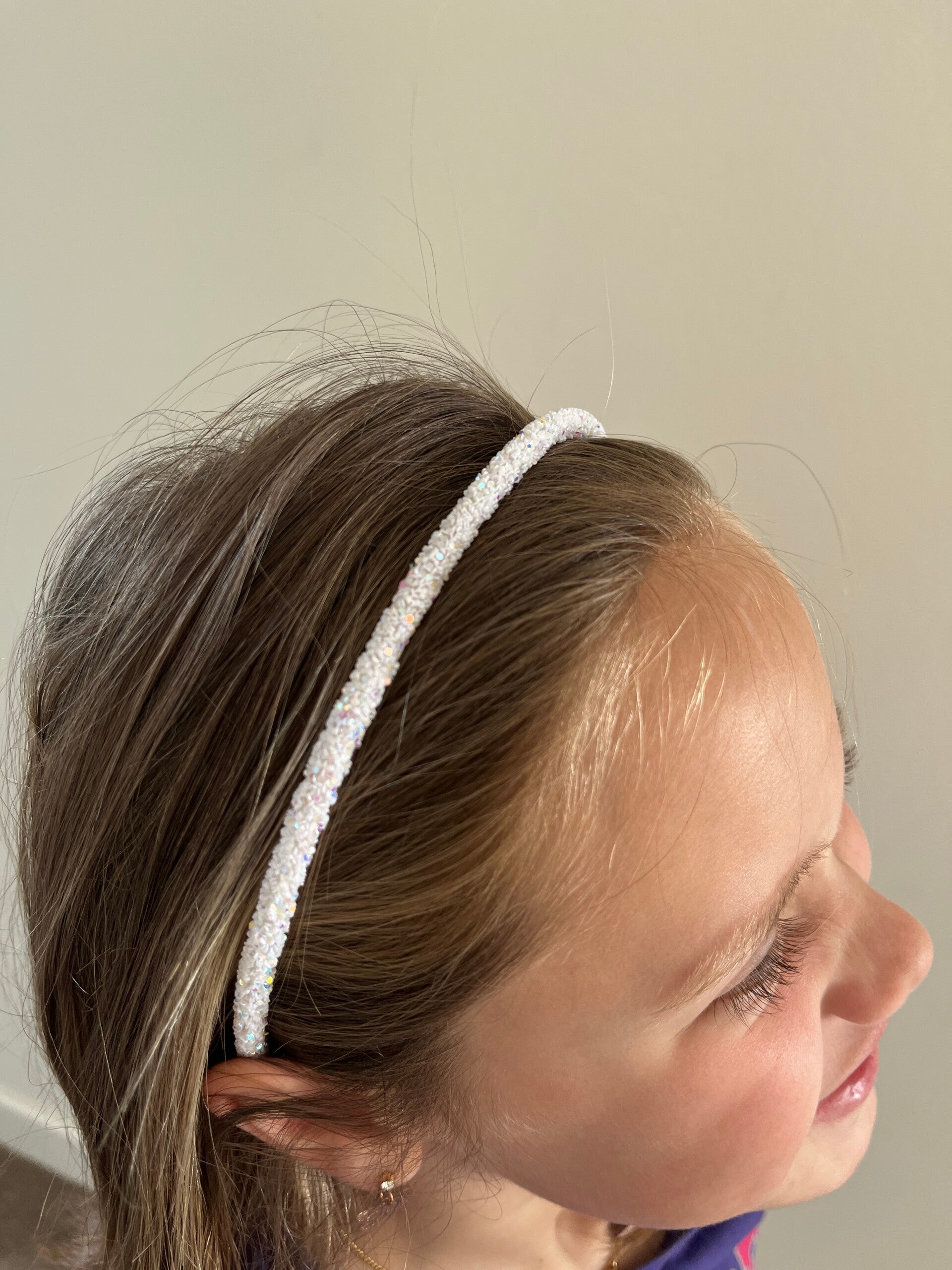Haarband met all-over glitters - wit