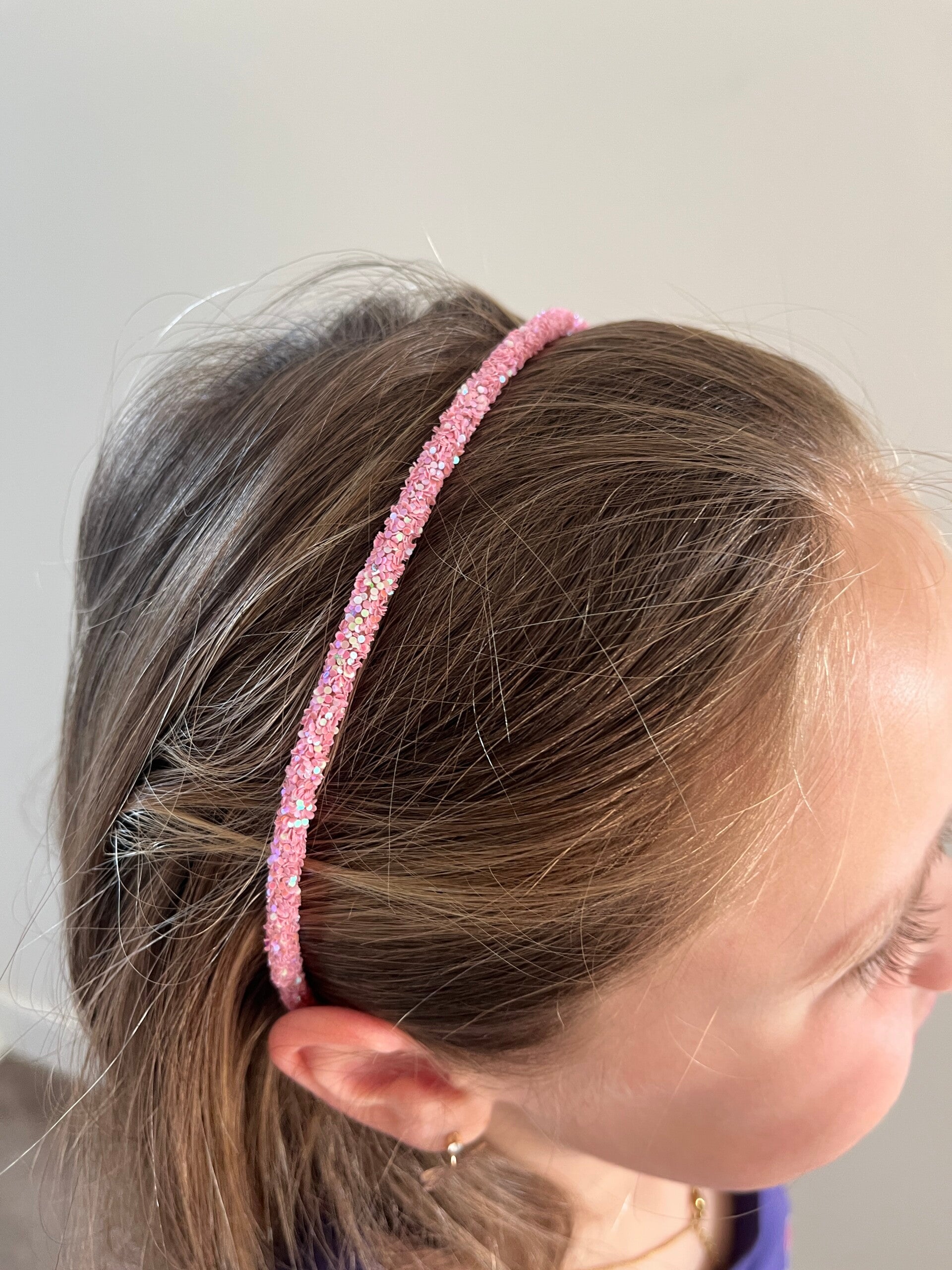 Haarband met all-over glitters - roze