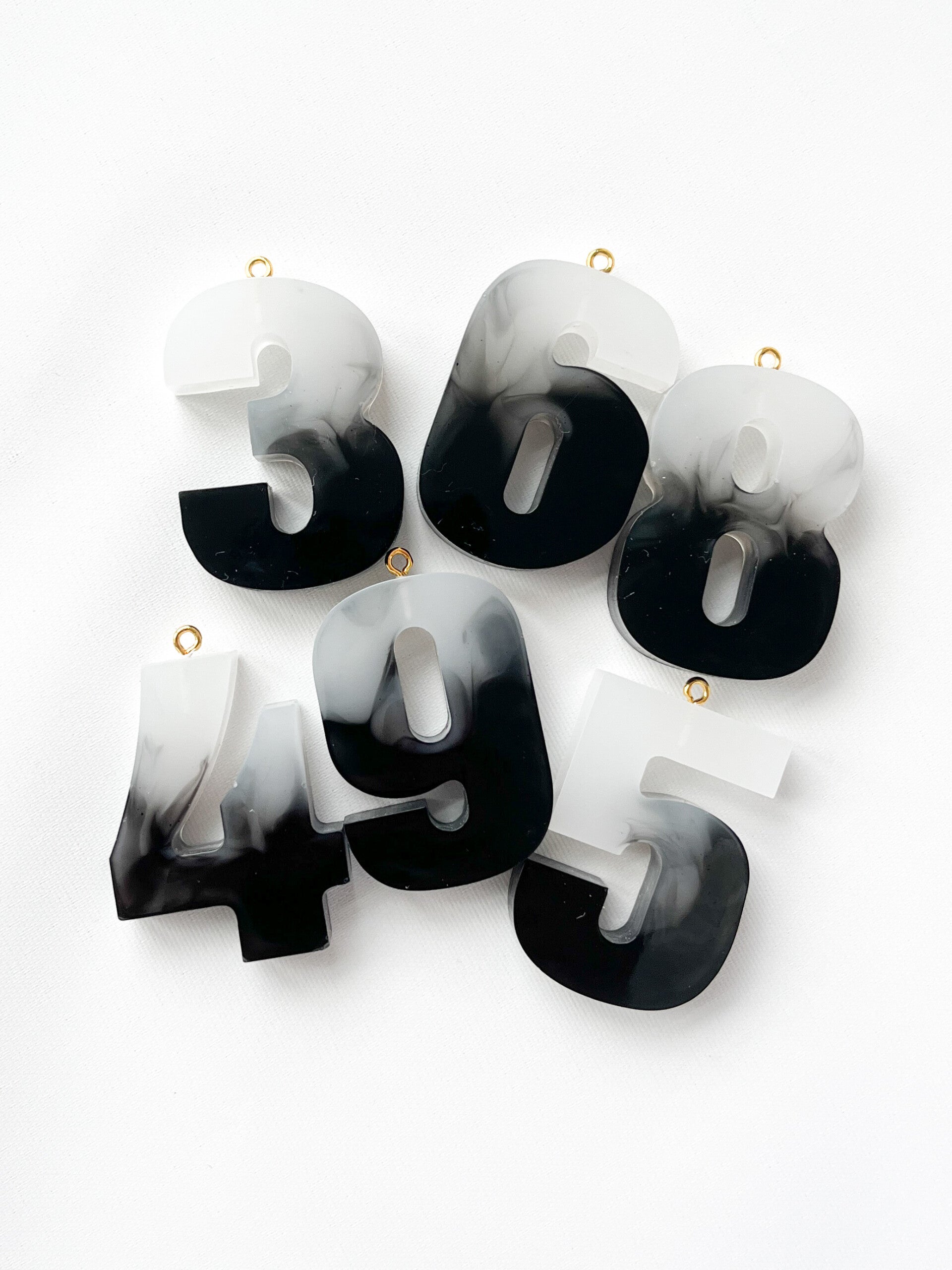 Cijferbedel / Letterbedel - wit zwart