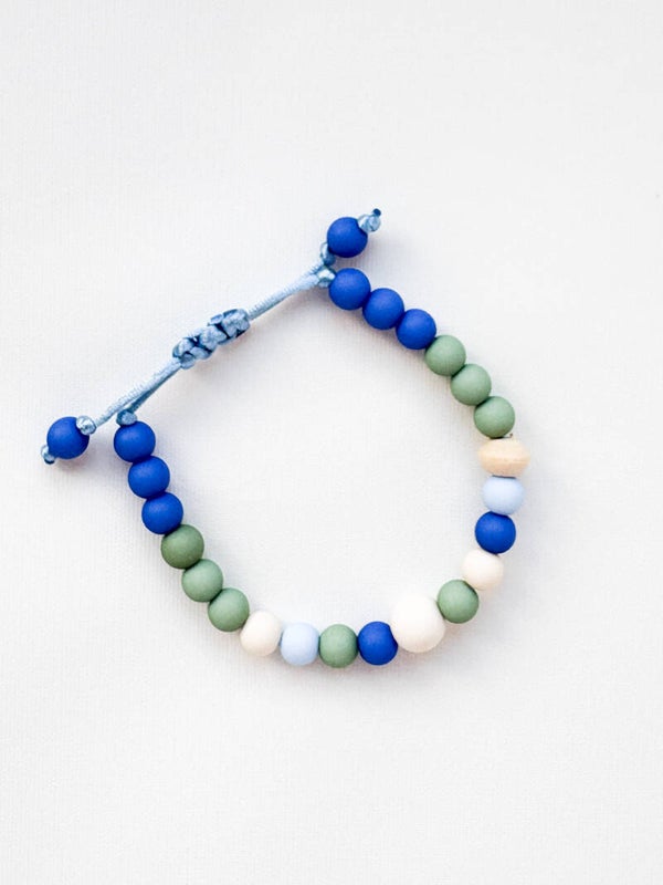 Kinderarmband 'Sky' - blauw groen beige