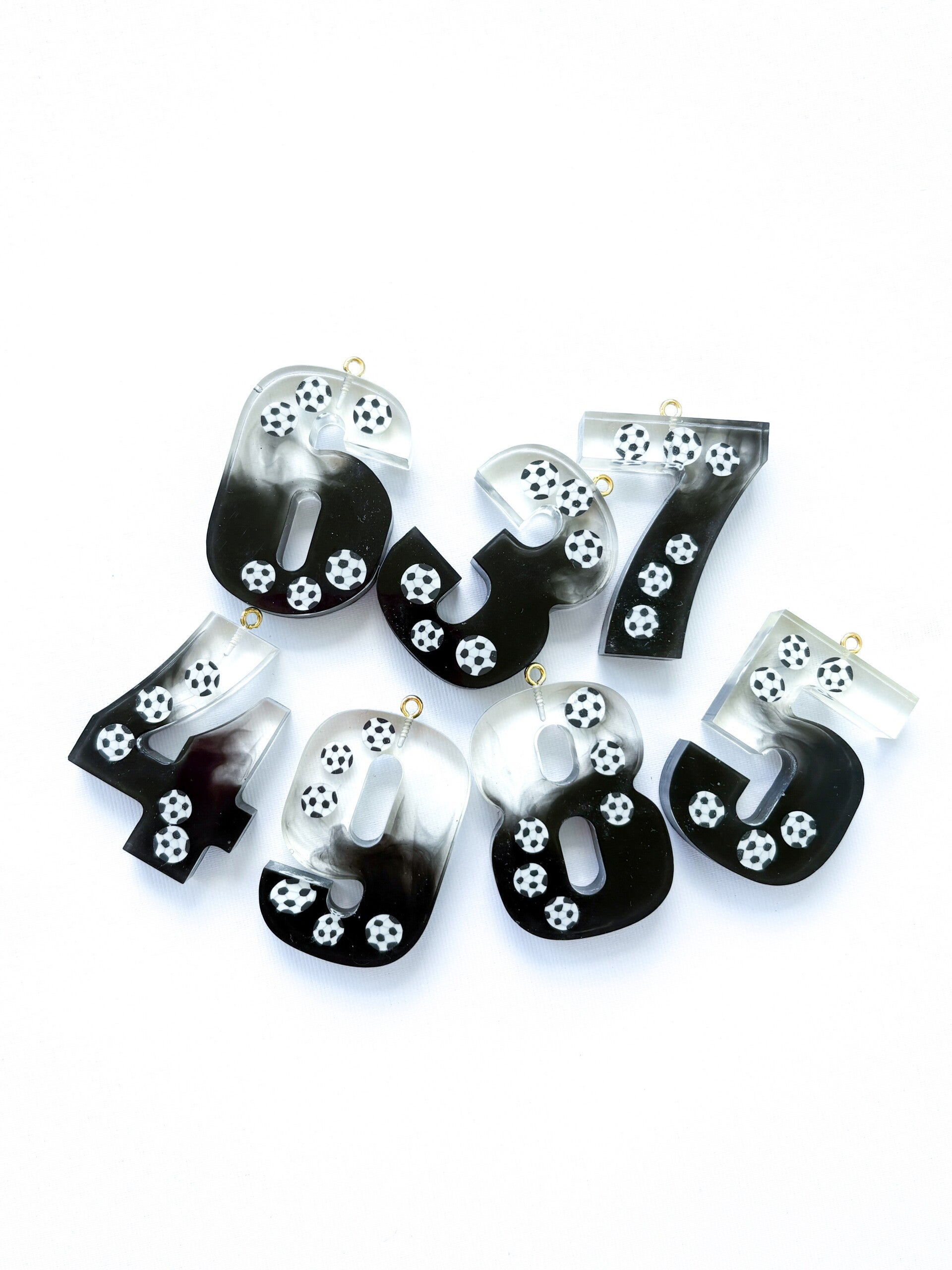 Cijferbedel / Letterbedel - Voetbal wit zwart