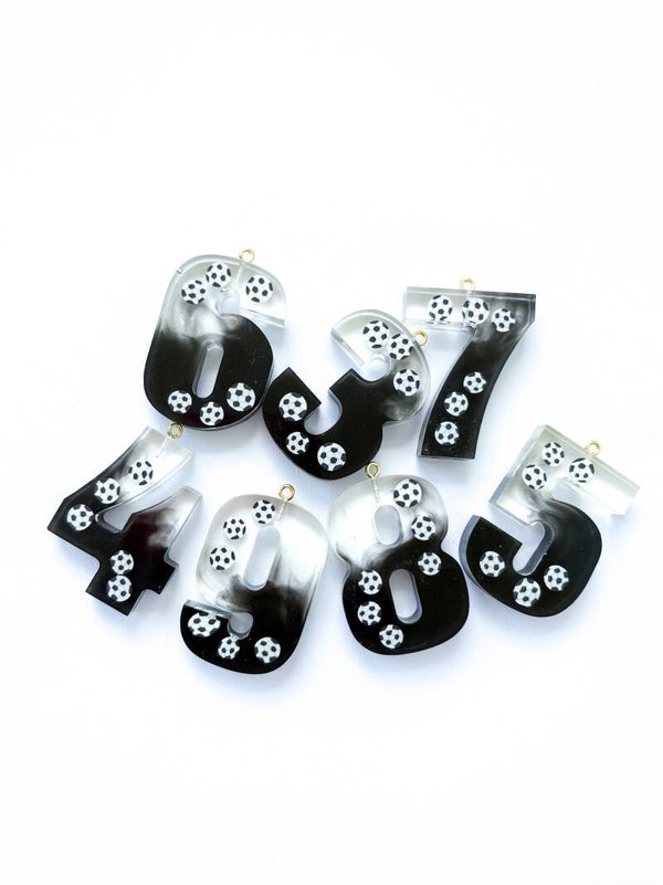 Cijferbedel / Letterbedel - Voetbal wit zwart