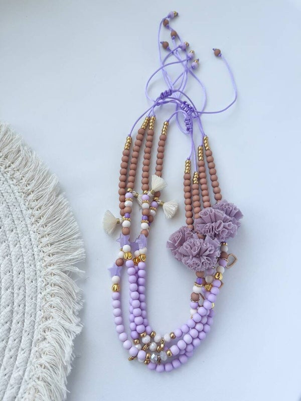Kinderketting ‘Sweet Lilac’ - lila bruin