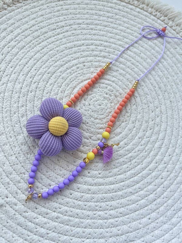 Kinderketting 'Flower' - Paars, oranje, geel
