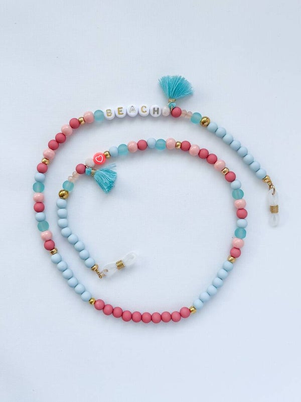 Brillenkoord Kind - turquoise perzik koraal rood