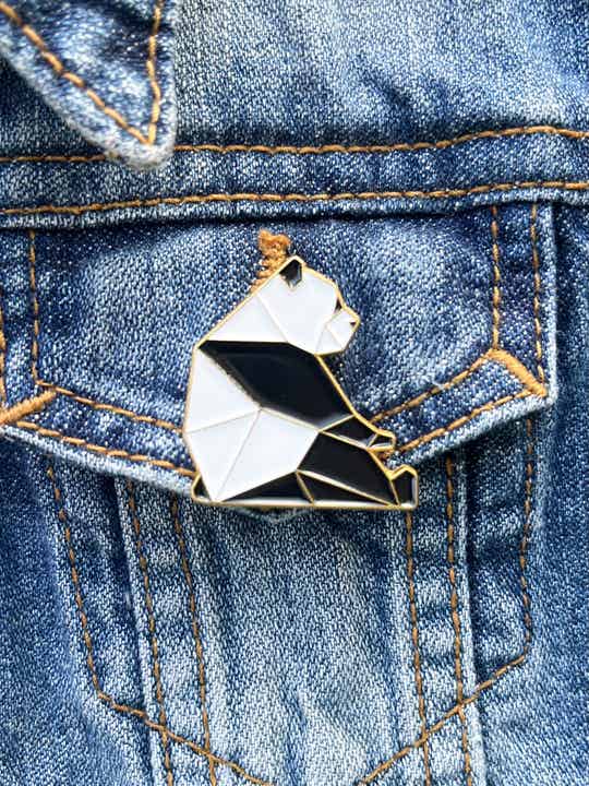 Pin Broche Pandabeer - wit zwart