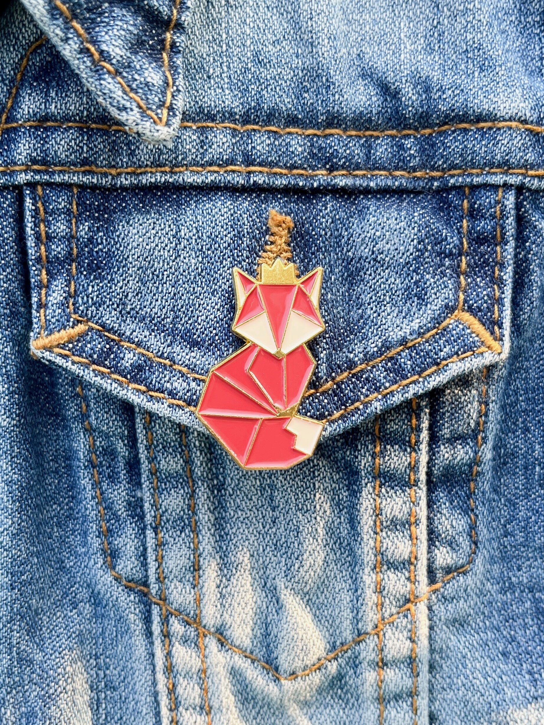 Pin - Origami Vos Pin voor kinderen & dames