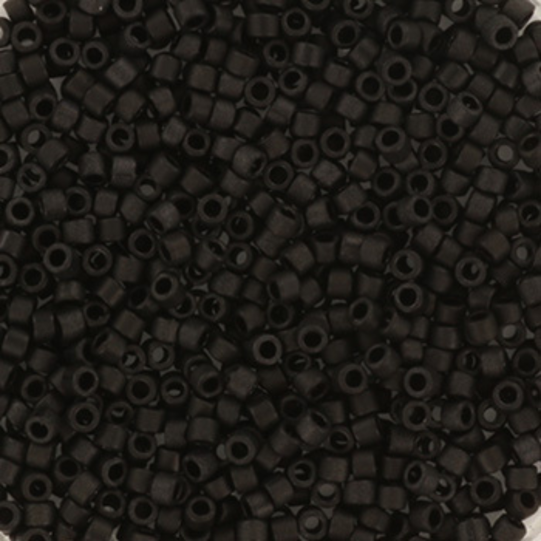 Miyuki Delica's kralen 11/0 (2mm) Opaque matte black – DIY kralen voor kinderkettingen & armbandjes
