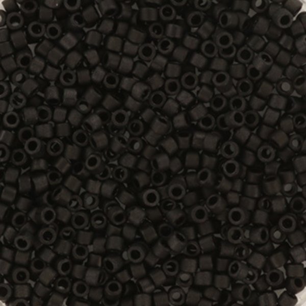 Miyuki Delica's kralen 11/0 (2mm) Opaque matte black – DIY kralen voor kinderkettingen & armbandjes