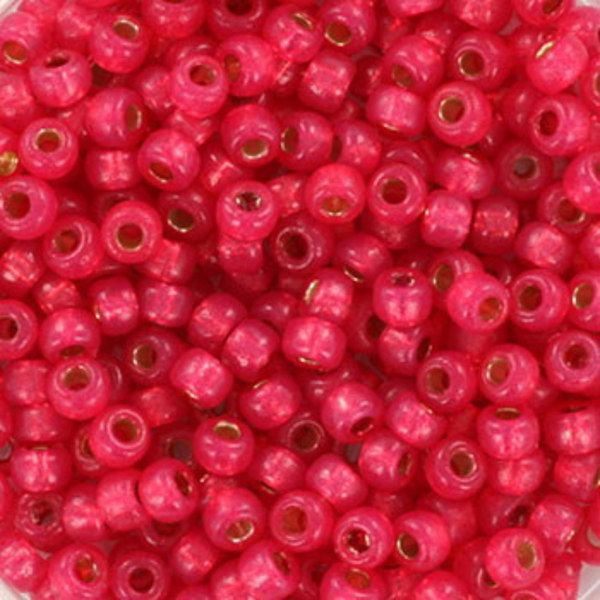 Miyuki Rocailles kralen 8/0 3mm Duracoat silverlined dyed flamingo – DIY kralen voor kinderkettingen & armbandjes