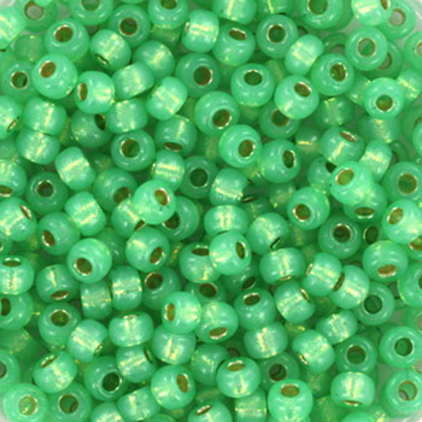 Miyuki Rocailles kralen 8/0 3mm Duracoat silverlined dyed mint – DIY kralen voor kinderkettingen & armbandjes