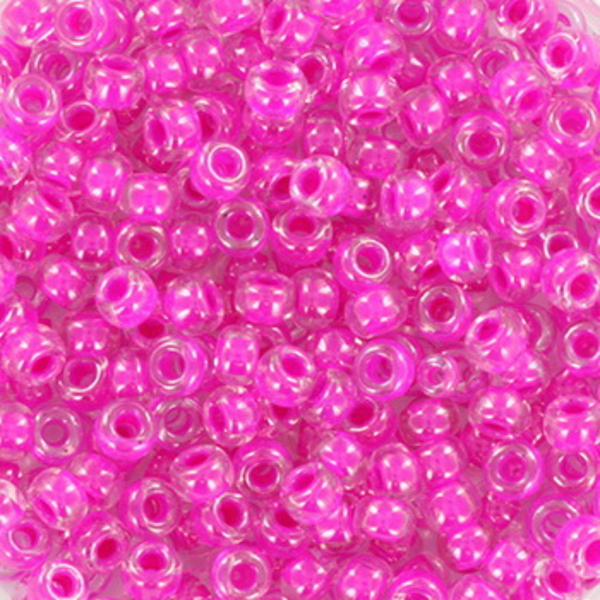 Miyuki Rocailles kralen 8/0 3mm Fuchsia lined crystal – DIY kralen voor kinderkettingen & armbandjes