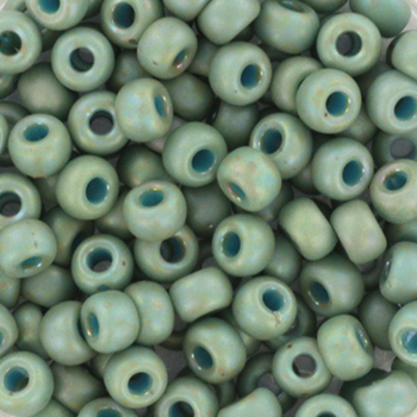 Miyuki Rocailles kralen 6/0 (4mm) Opaque glazed frosted rainbow celadon – DIY kralen voor kinderkettingen & armbandjes
