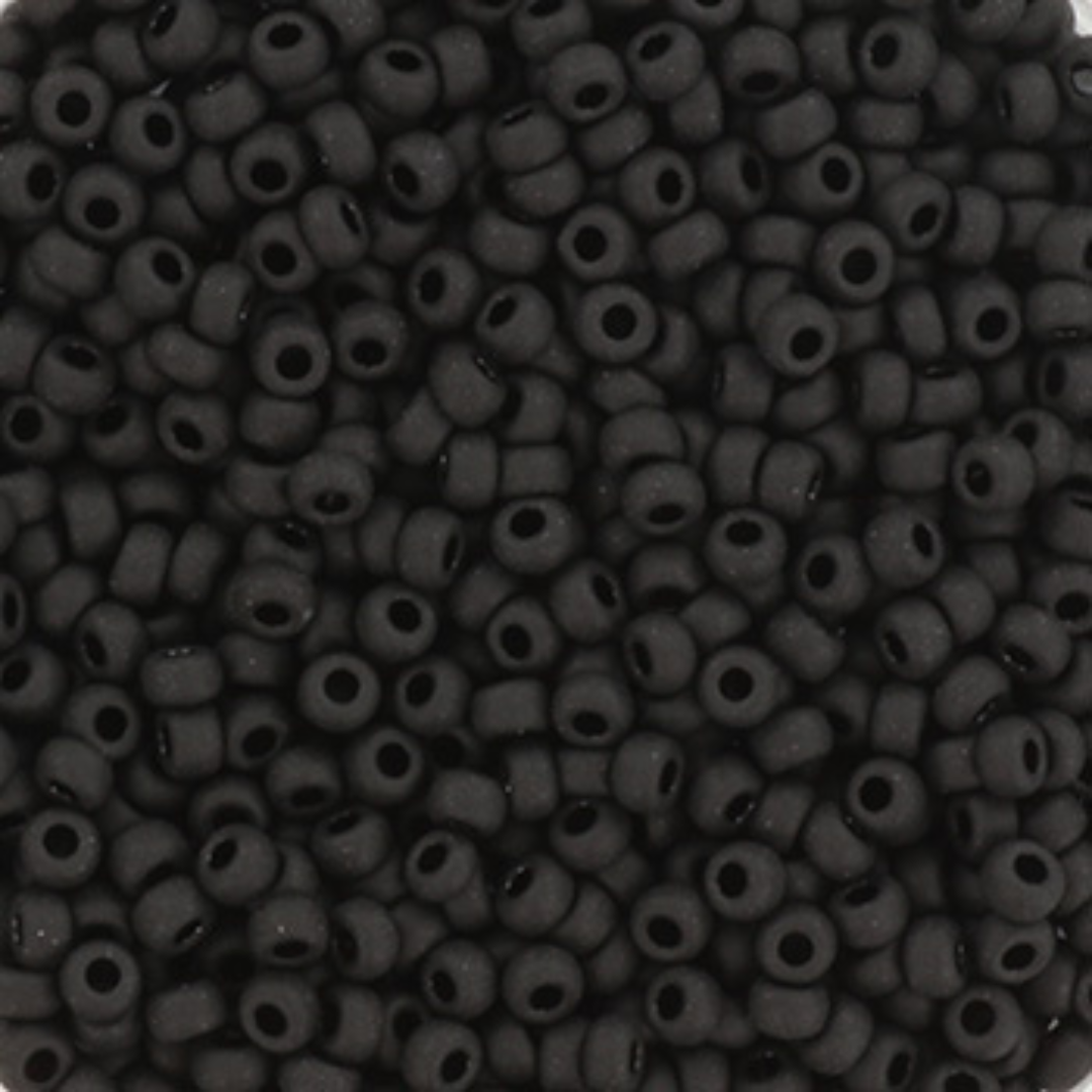 Miyuki Rocailles kralen 11/0 (2mm) Opaque matte black – DIY kralen voor kinderkettingen & armbandjes