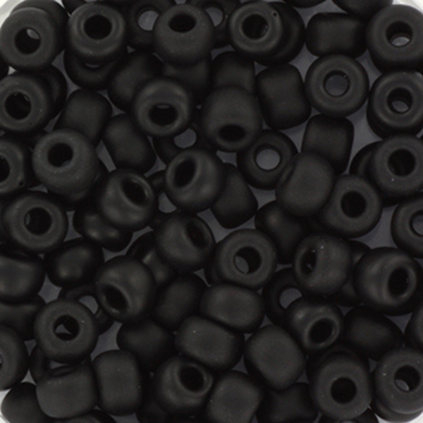 Miyuki Rocailles kralen 6/0 (4mm) Opaque matte black – DIY kralen voor kinderkettingen & armbandjes