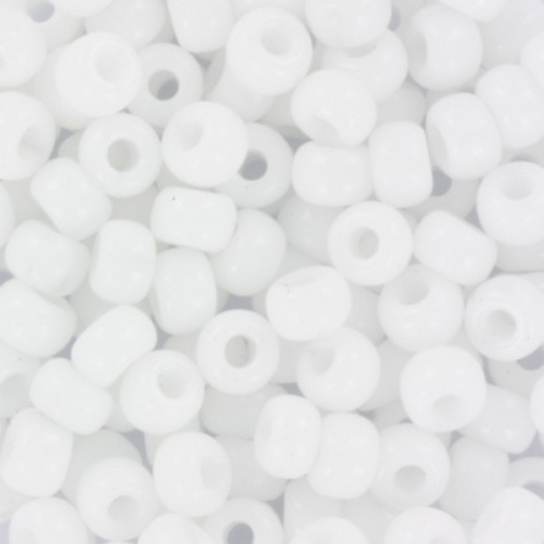 Miyuki Rocailles kralen 6/0 (4mm) Opaque white – DIY kralen voor kinderkettingen & armbandjes