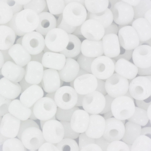 Miyuki Rocailles kralen 6/0 (4mm) Opaque white – DIY kralen voor kinderkettingen & armbandjes
