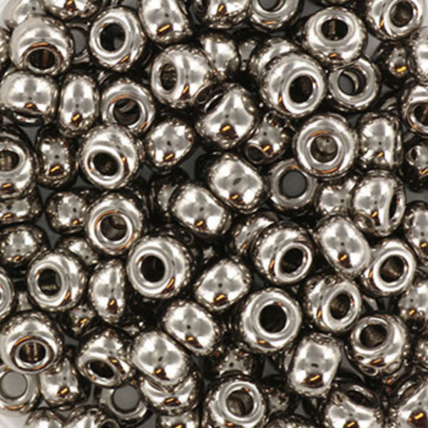 Miyuki Rocailles kralen 6/0 (4mm) Plated nickel – DIY kralen voor kinderkettingen & armbandjes