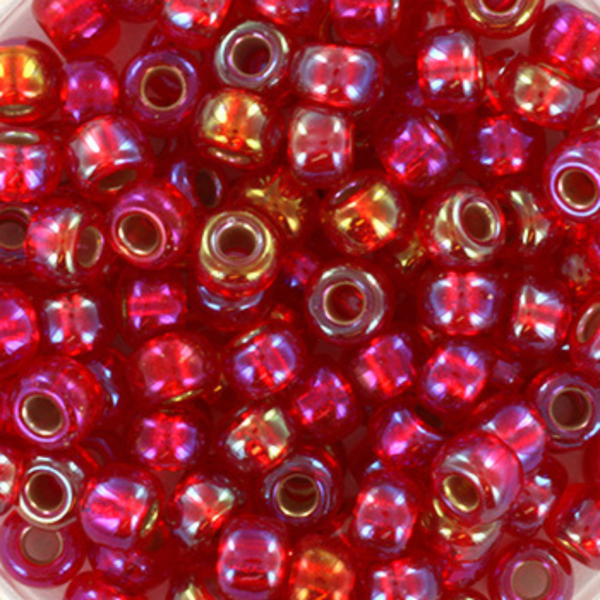 Miyuki Rocailles kralen 6/0 (4mm) Silverlined ab flame red  – DIY kralen voor kinderkettingen & armbandjes