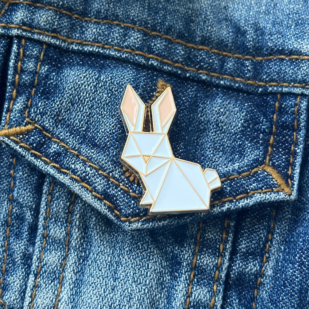 Pin - Origami Konijn Pin voor kinderen & dames