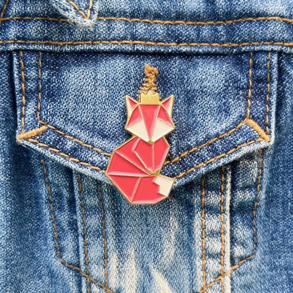 Pin - Origami Vos Pin voor kinderen & dames