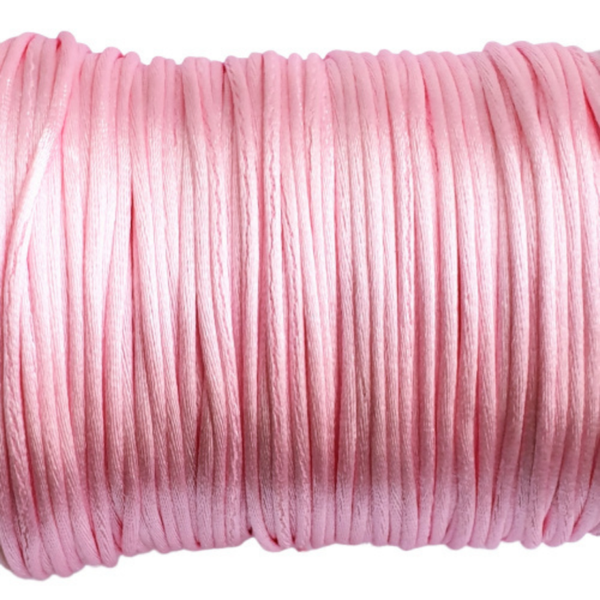 Satijnkoord Zacht roze - 1mm