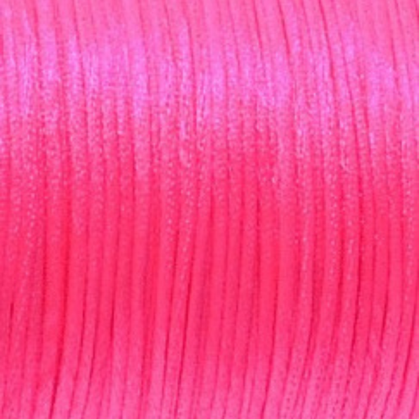 Satijnkoord Neon roze - 1mm