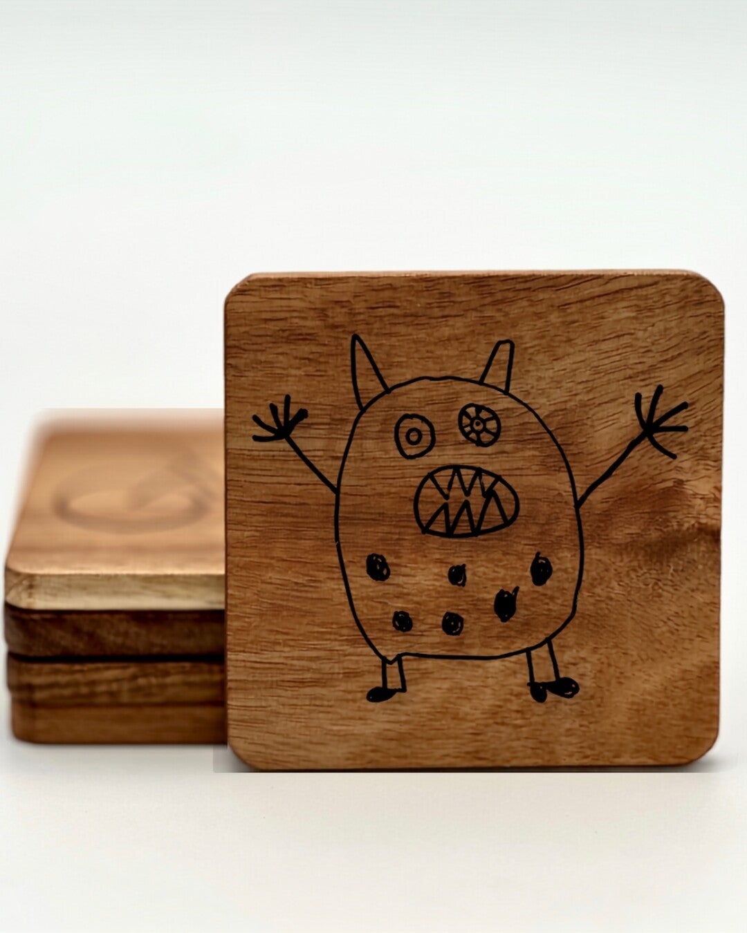 Tekening - Onderleggers Hout Vierkant