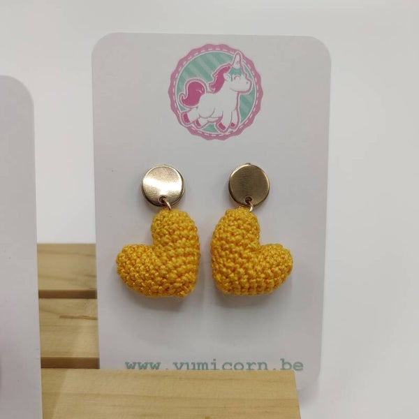 Boucles d'oreilles coeur orange clair