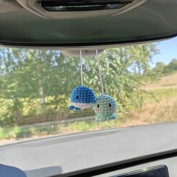 Suspension de rétroviseur - baleine et pieuvre / poulpe (petit)
