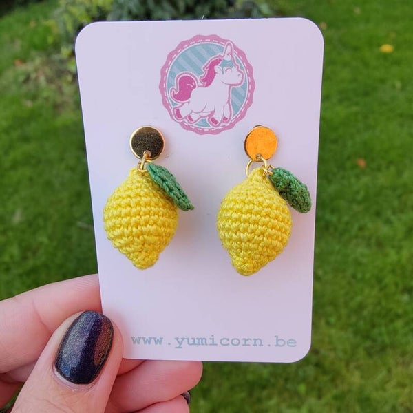 Boucles d'oreilles citron