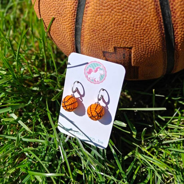 Boucles d'oreilles ballon de basket