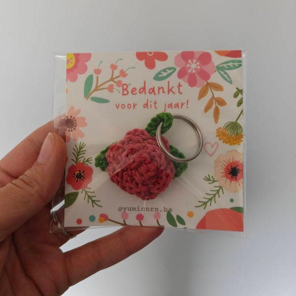 Porte-clés fleur - packaging "merci"