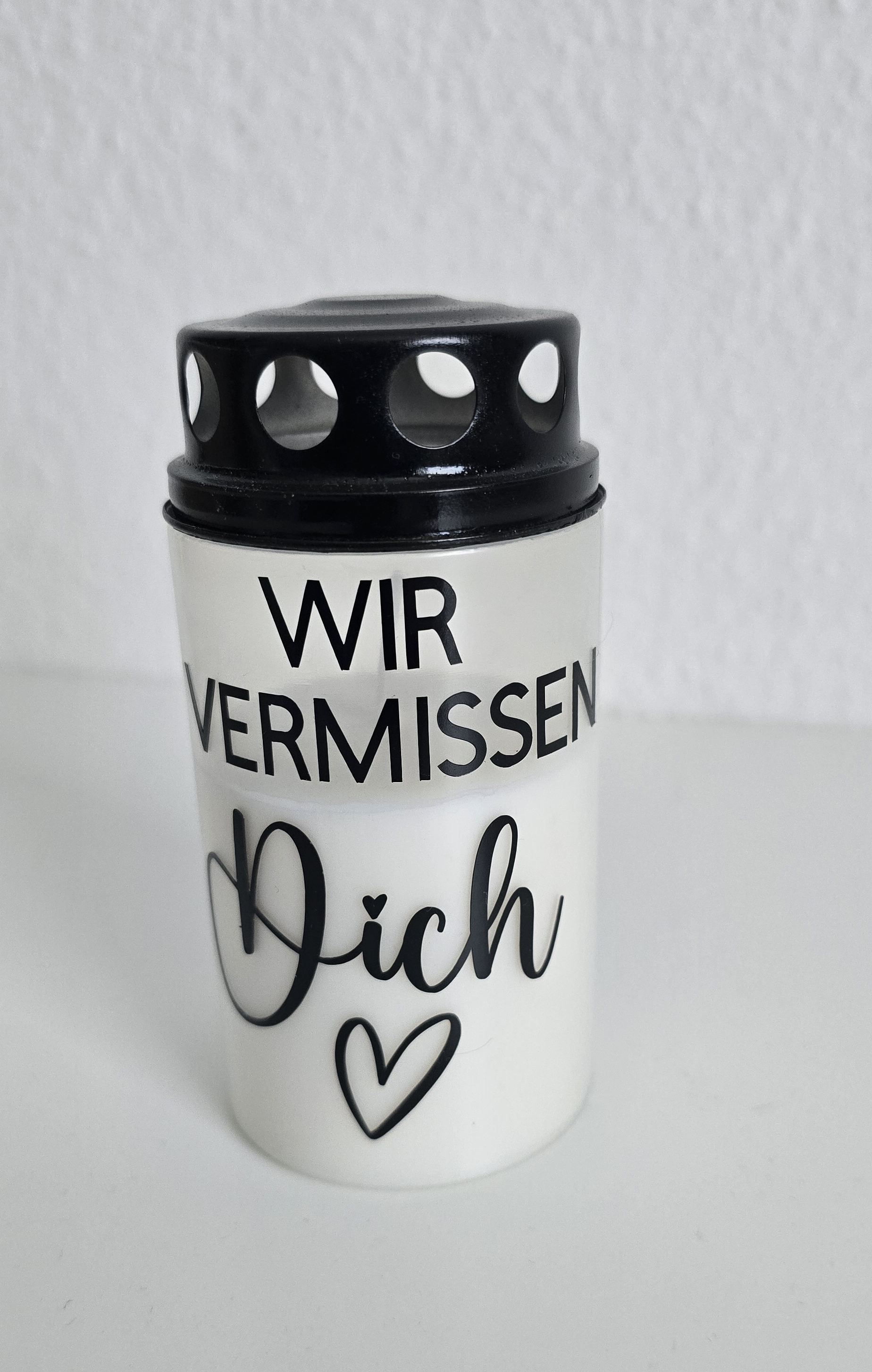 Grabkerze Wir vermissen Dich