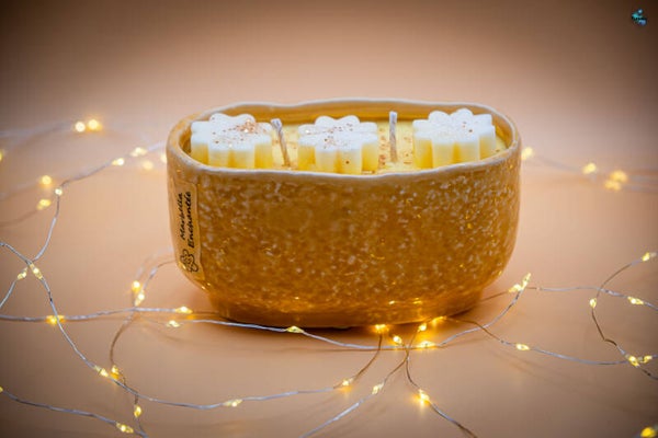 Bougie Ovale jaune - Marbella Enchantée