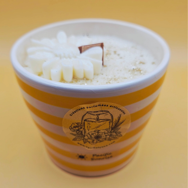 Bougie lignes jaunes - Pacific sunrise