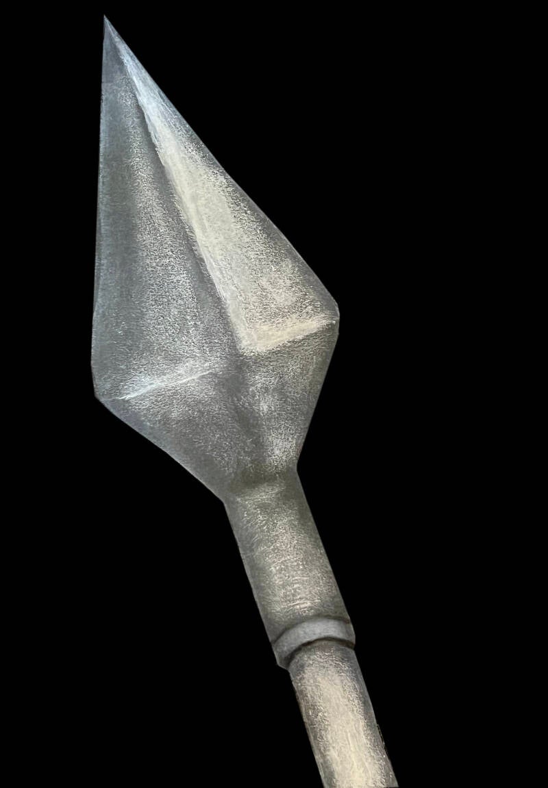 Olio e acrilico su carta. Lancia appuntita