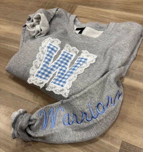 Granny Core Gingham Applique Crew or Tee